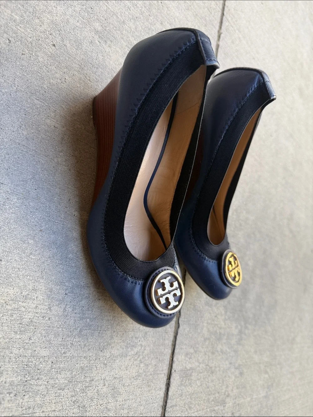 Tory Burch Caroline 65mm Wedge Ballet Flats – Navy